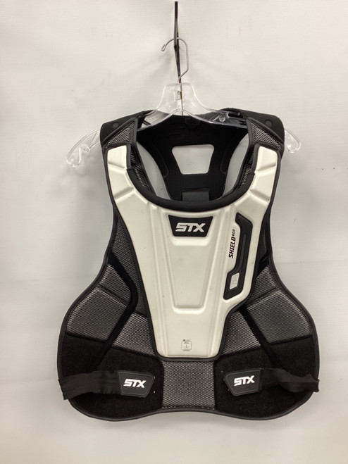 Vist Large View of Product Image Which is Used STX SHIELD 600 GOALIE CHEST Lacrosse Shoulder Pads Black Senior