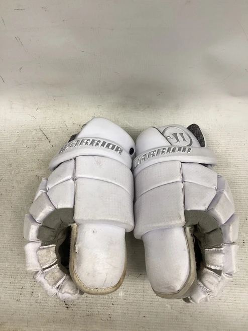 Vist Large View of Product Image Which is Used Warrior NEMESIS QS LAX Goalie Gloves M White LG