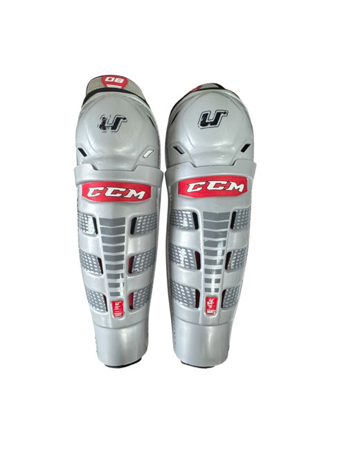 Vist Large View of Product Image Which is Used CCM U+08 Senior Shin Guards Grey 15"