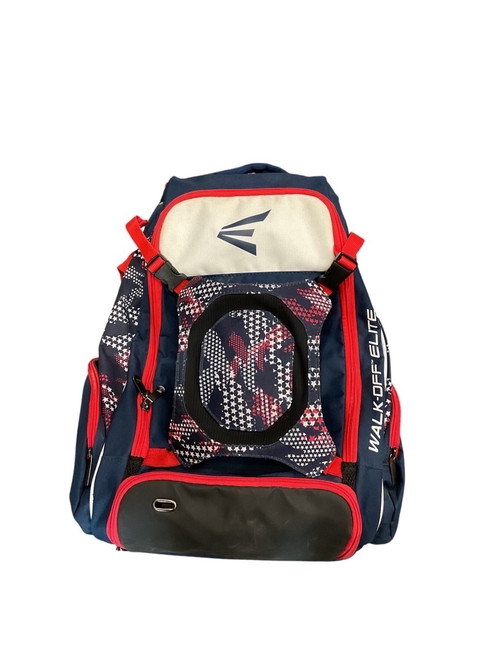 Vist Large View of Product Image Which is Used Easton WALK-OFF ELITE USA BB/SB Player Backpack White/Red/Navy