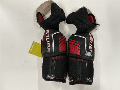 Vist Large View of Product Image Which is Used Bauer NSX Senior Elbow Pads Black And Red SM