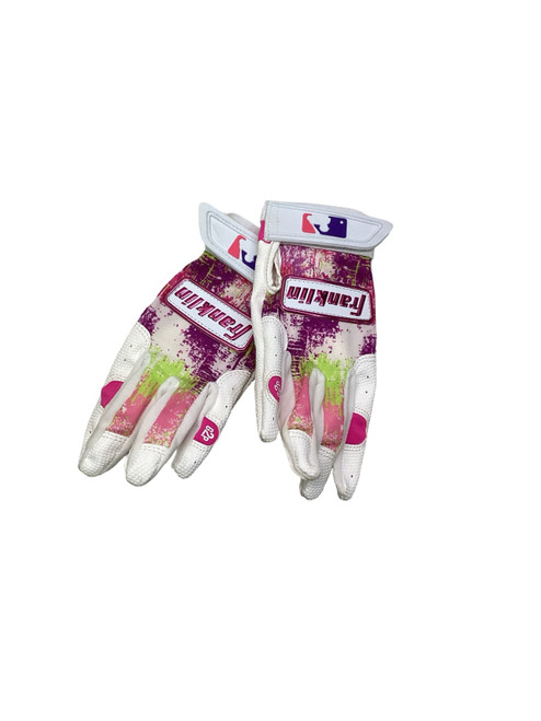 Vist Large View of Product Image Which is Used Franklin BB/SB Batting Gloves White XS
