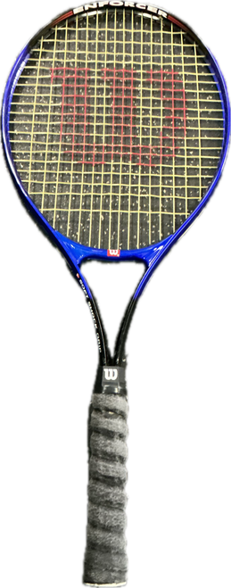 Vist Large View of Product Image Which is Used Wilson ENFORCER Adult Tennis Racquet Navy Blue 4 1/2"
