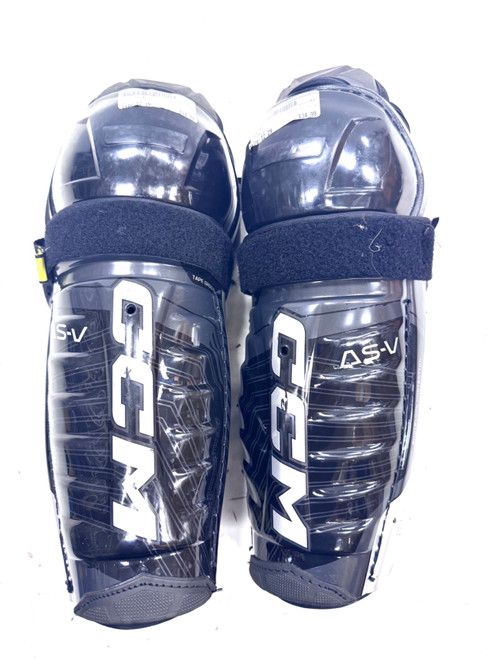 Vist Large View of Product Image Which is Used CCM AS-4 Senior Shin Guards Black 12"