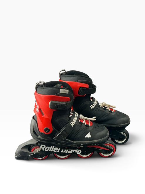 Vist Large View of Product Image Which is Used Rollerblade MICROBLADE Senior Rec Fitness Skates Black Adjustable
