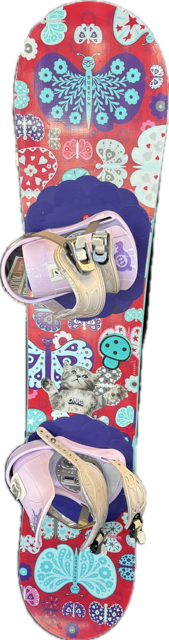 Vist Large View of Product Image Which is Used Burton CHICKLET Girls Snowboard/Binding Red 130 cm