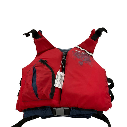 Vist Large View of Product Image Which is Used Youth PFD Navy Blue And Red Youth 50-90