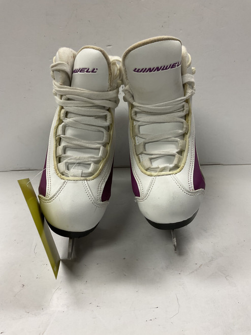 Vist Large View of Product Image Which is Used WinnWell SOFT FIGURE SKATES Girls Figure Skate Purple And White Youth 12.0