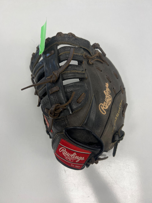 Vist Large View of Product Image Which is Used Rawlings HIGHLIGHT BB/SB First Base LH Throw Black 11 1/2"