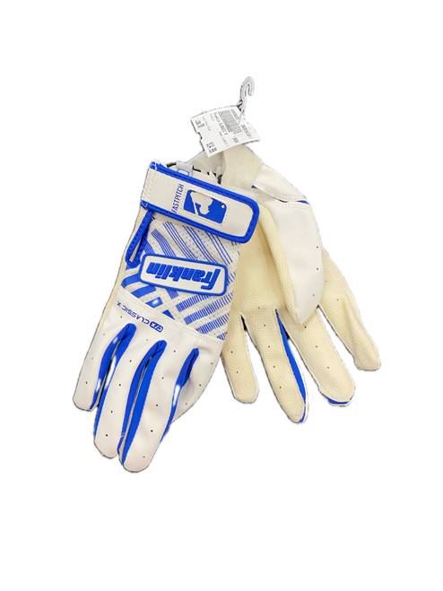 Vist Large View of Product Image Which is Used Franklin CLASSIC X BB/SB Batting Gloves Royal Blue SM