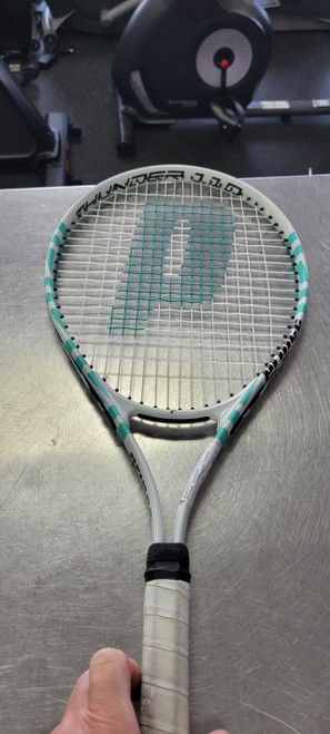 Vist Large View of Product Image Which is Used Prince THUNDER 110 Adult Tennis Racquet White 4 1/4"