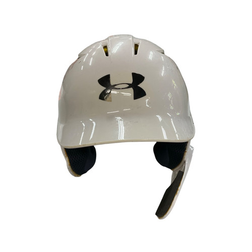 Vist Large View of Product Image Which is Used Under Armour BASEBALL BATTING HELMET Batting Helmet No Mask White M/L
