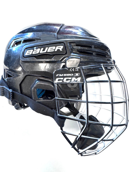 Vist Large View of Product Image Which is Used Bauer PRODIGY NOT CERTIFIED Helmet Cage Combo Black Fits all