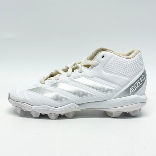 Vist Large View of Product Image Which is Used Adidas ADIZERO IMPACT 2 Jr FB Cleats White And Silver Junior 01