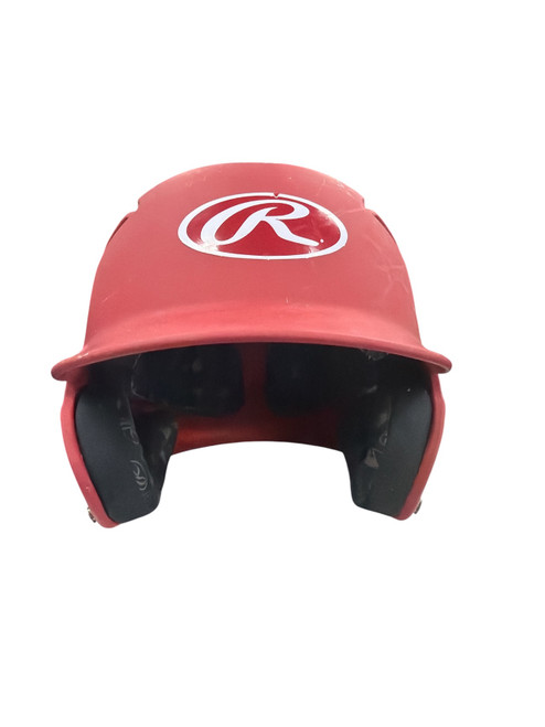 Vist Large View of Product Image Which is Used Rawlings HELMET Batting Helmet No Mask Red SM