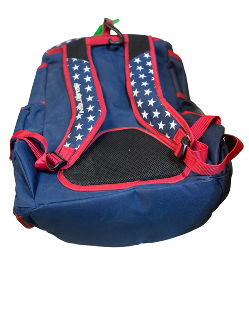 Vist Large View of Product Image Which is Used Easton RED/WHITE/BLUE STARS BB/SB Player Backpack Navy Blue