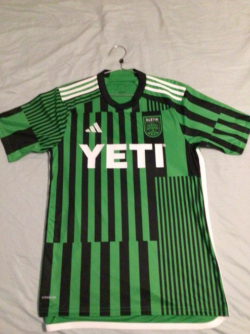 Vist Large View of Product Image Which is NEW Adidas AUSTIN FC RING JERSEY Soccer Top Adt Green MD