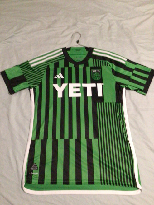 Vist Large View of Product Image Which is NEW Adidas AUSTIN FC JERSEY Soccer Top Adt Green MD
