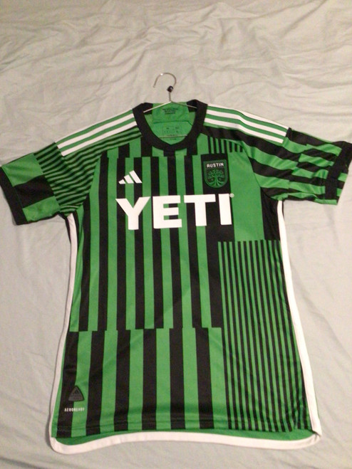 Vist Large View of Product Image Which is NEW Adidas AUSTIN FC JERSEY Soccer Top Adt Green MD