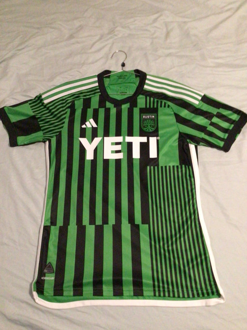 Vist Large View of Product Image Which is NEW Adidas AUSTIN FC JERSEY Soccer Top Adt Green MD
