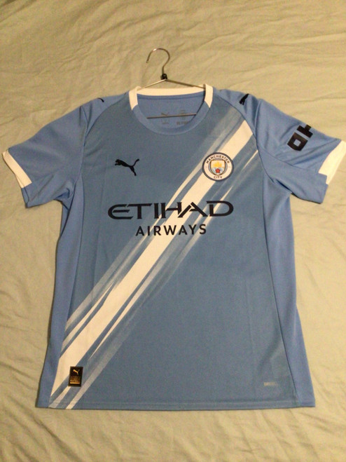 Vist Large View of Product Image Which is NEW Puma MAN CITY JERSEY Soccer Top Adt Carolina Blue MD