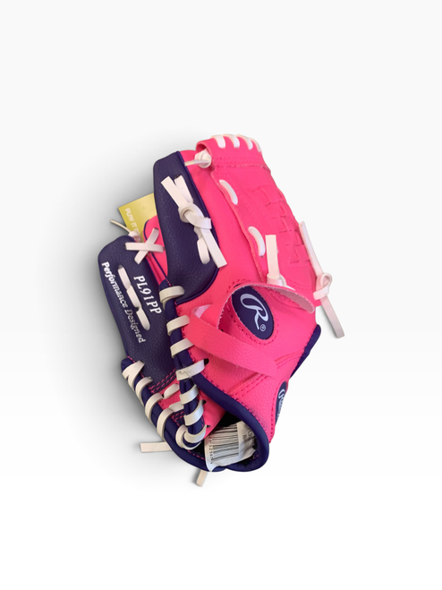 Vist Large View of Product Image Which is Used Rawlings PLAYERS SERIES BB/SB Glove RH Throw Pink 9"
