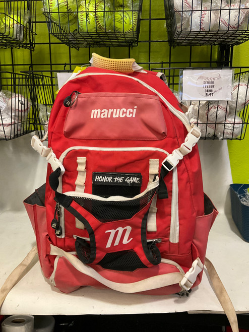 Vist Large View of Product Image Which is Used Marucci BASEBALL BACKPACK BB/SB Player Backpack Red