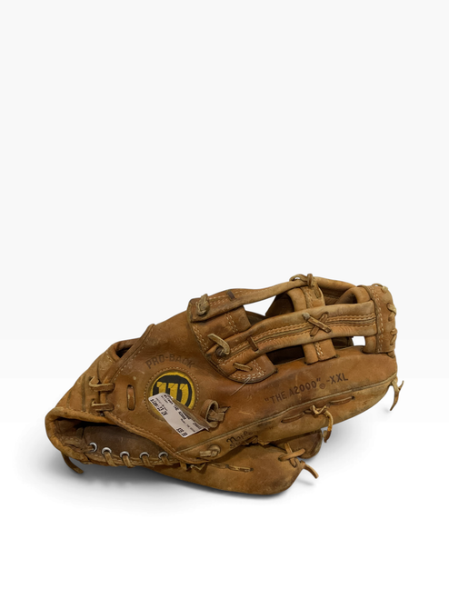 Vist Large View of Product Image Which is Used Wilson THE A2000 BB/SB Glove RH Throw Brown 13"