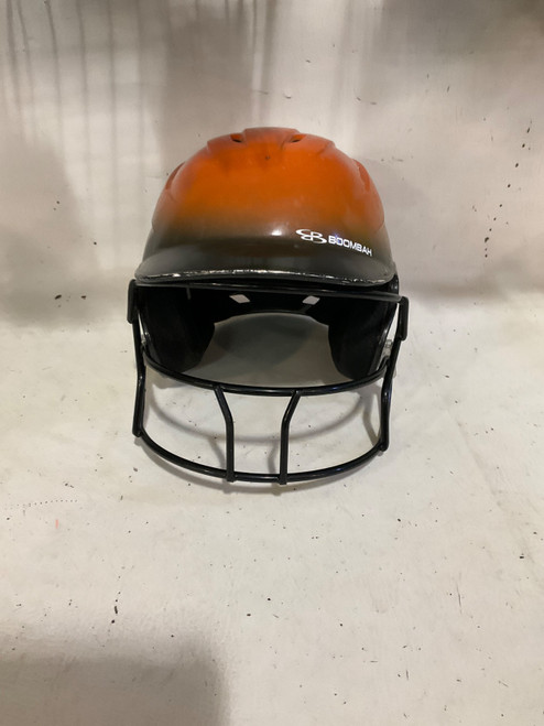 Vist Large View of Product Image Which is Used BoomBah SB HELMET Batting Helmet w/Mask Orange MD
