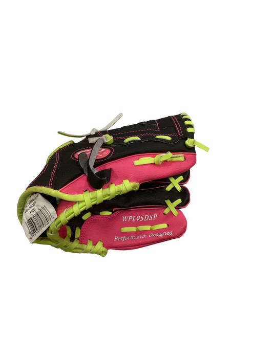Vist Large View of Product Image Which is Used Rawlings PLAYERS SERIES SLOWPITCH BB/SB Glove T-ball Black And Pink 9"