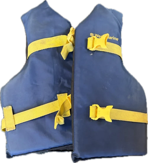 Vist Large View of Product Image Which is Used Youth PFD Navy Blue Youth 50-90