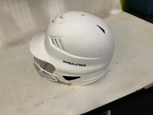 Vist Large View of Product Image Which is Used Rawlings SB HELMET 6.5-7.5 Batting Helmet w/Mask White SM