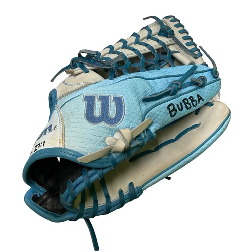 Vist Large View of Product Image Which is Used Wilson A2000 T125 PRO-STOCK BB/SB Glove RH Throw Royal Blue 12 1/2"