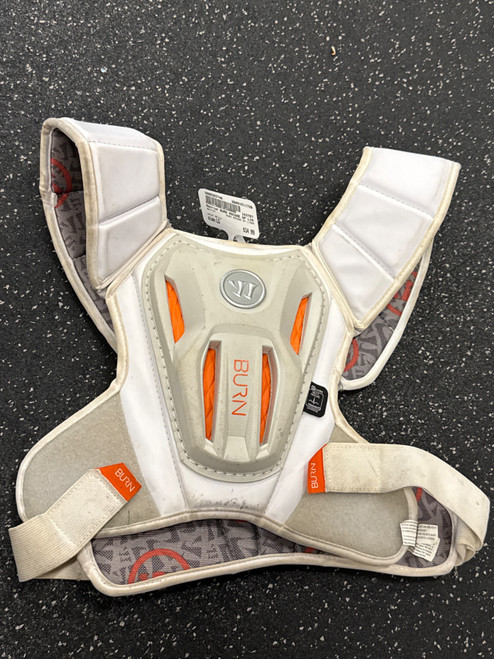 Vist Large View of Product Image Which is Used Warrior BURN NOCSAE SP LINER Lacrosse Shoulder Pads White LG