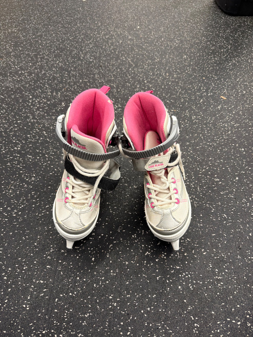 Vist Large View of Product Image Which is Used Lake Placid ADJUSTABLE SKATE 11-2 Girls Softboot Skate White Adjustable