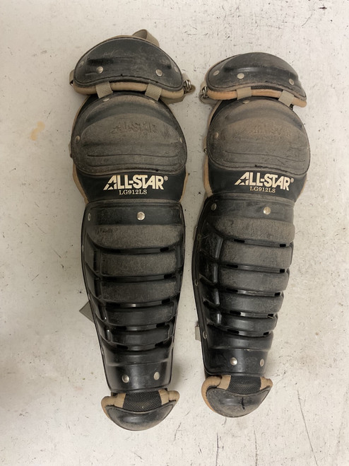 Vist Large View of Product Image Which is Used All-Star LG912LS Catchers Leg Guards Black Intermed