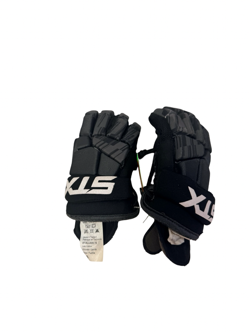 Vist Large View of Product Image Which is Used STX Stallion 75 Lacrosse Gloves Junior Black XS