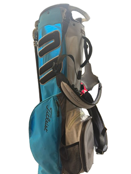 Vist Large View of Product Image Which is Used Titleist PLAYERS 4 STAND BAG Mens Stand Bag Grey And Royal Blue