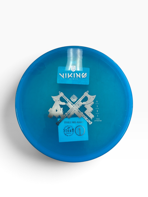 Vist Large View of Product Image Which is Used VIKING STORM AXE Disc Golf Mid Range Royal Blue 170g