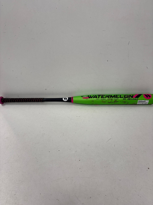 Vist Large View of Product Image Which is Used Worth LEGIT WATERMELON XL RELOAD 2021 BB/SB Slowpitch Bat 34" (new= $420)