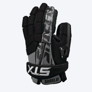 Vist Large View of Product Image Which is New STX SHIELD 300 LAX Goalie Gloves M Black LG