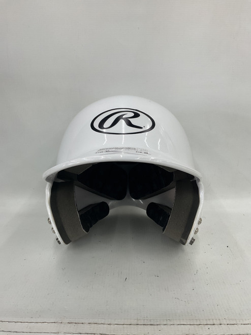 Vist Large View of Product Image Which is Used Rawlings BLACK HELMET Batting Helmet No Mask White SM