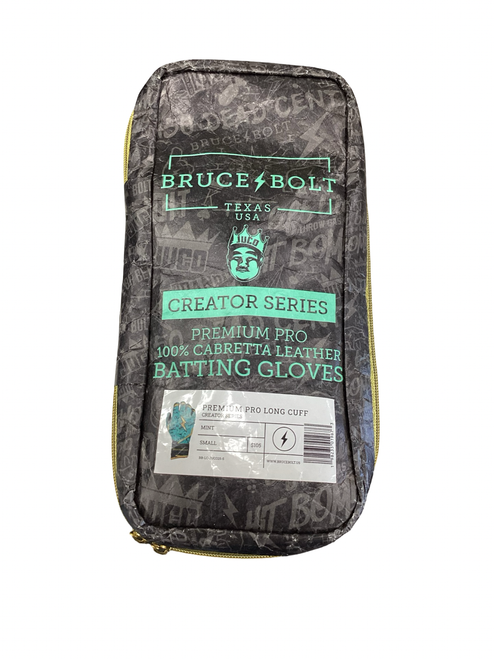 Vist Large View of Product Image Which is Used BRUCE BOLT PREMIUM PRO LONG CUFF BB/SB Batting Gloves Teal SM
