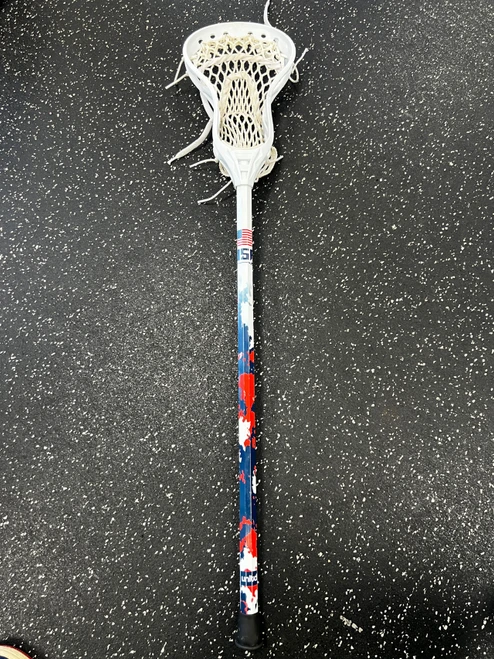 Vist Large View of Product Image Which is Used LACROSSE UNLIMITED USA POOL MINI Jr Atk/Mid Complete Stick White/Royal/Red