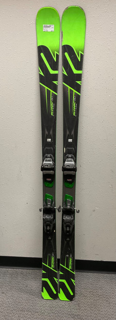 Vist Large View of Product Image Which is Used K2 IKONIC 80 Mens DH Ski/Binding Black And Green 170 cm