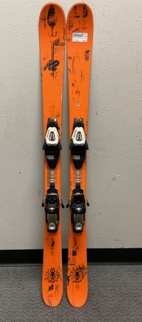 Vist Large View of Product Image Which is Used K2 JUVY TWIN TIPS Boys DH Ski/Binding Orange 129 cm