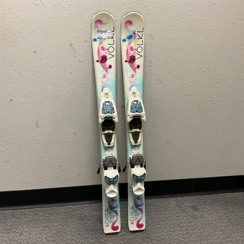 Vist Large View of Product Image Which is Used Volkl CHICA Girls DH Ski/Binding Pink 90 cm