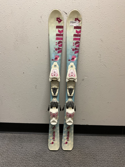 Vist Large View of Product Image Which is Used Volkl CHICA Girls DH Ski/Binding Pink 100 cm
