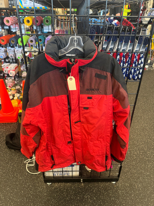 Vist Large View of Product Image Which is Used Obermeyer Outerwear Heavy Jacket M Red And Black MD