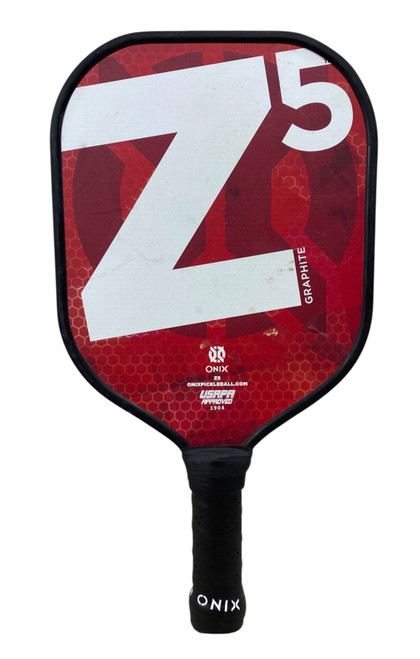 Vist Large View of Product Image Which is Used Onix Z5 GRAPHITE Pickleball Racquet Red
